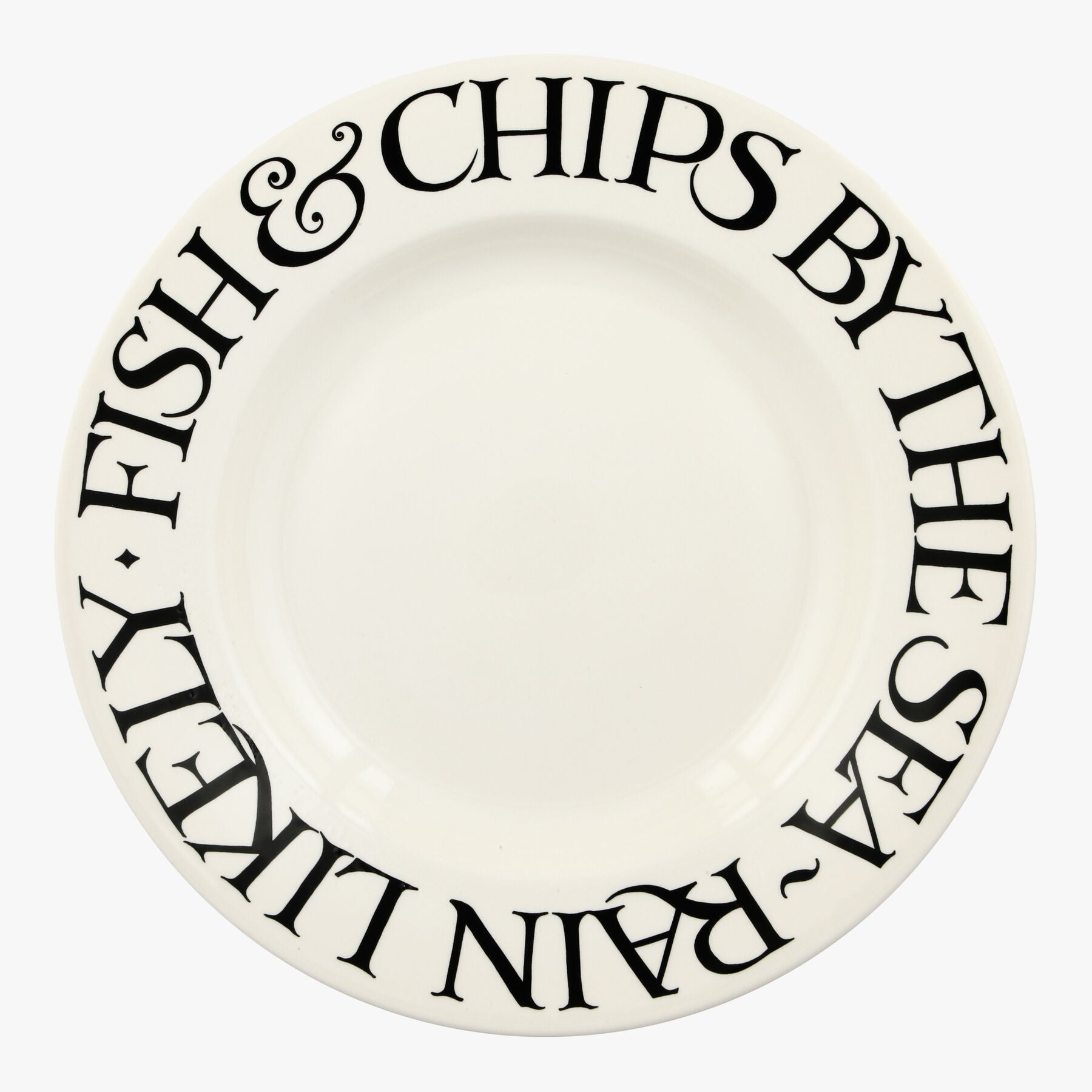 Black Toast Fish & Chips 10 1/2 Inch Plate