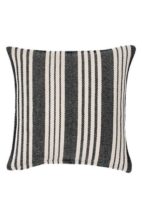 Birmingham Black Striped Woven Cotton Accent Pillow