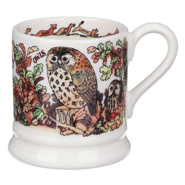 In The Woods Owl & Stoat Half Pint Mug