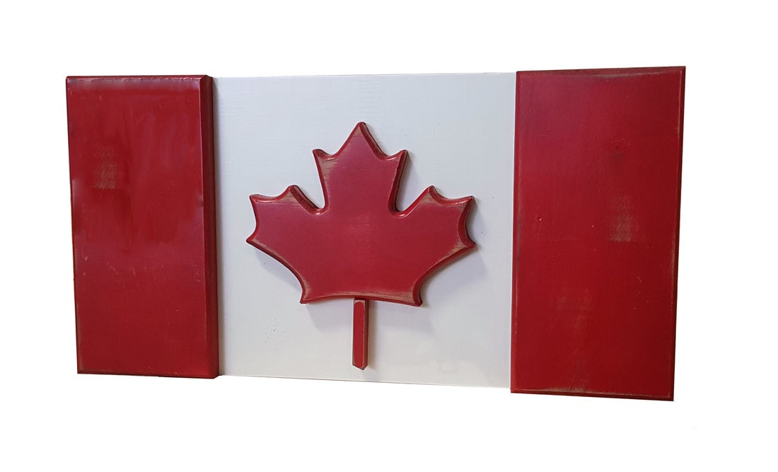 Wooden Canada Flag plaque