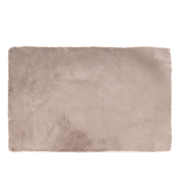 Rabbit Fur Bathmat 20”x32” in Taupe