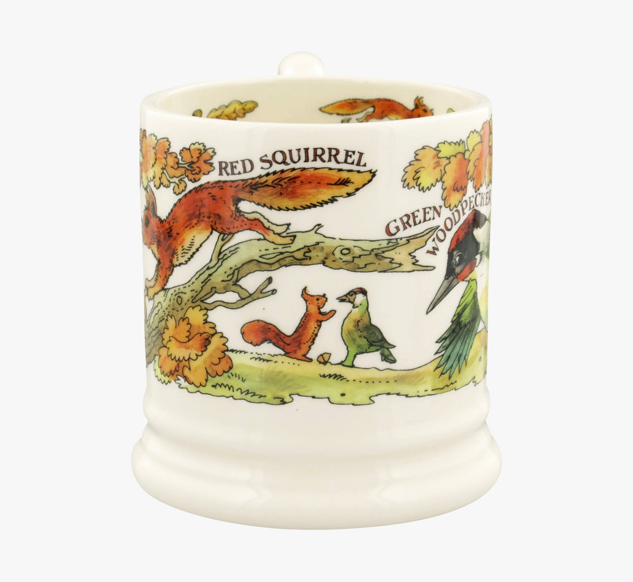 Green Woodpecker & Red Squirrel 1/2 Pint Mug