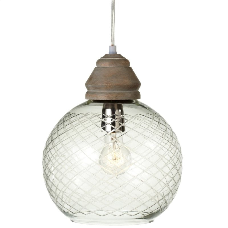 Etched Dome Pendant Light Fixture